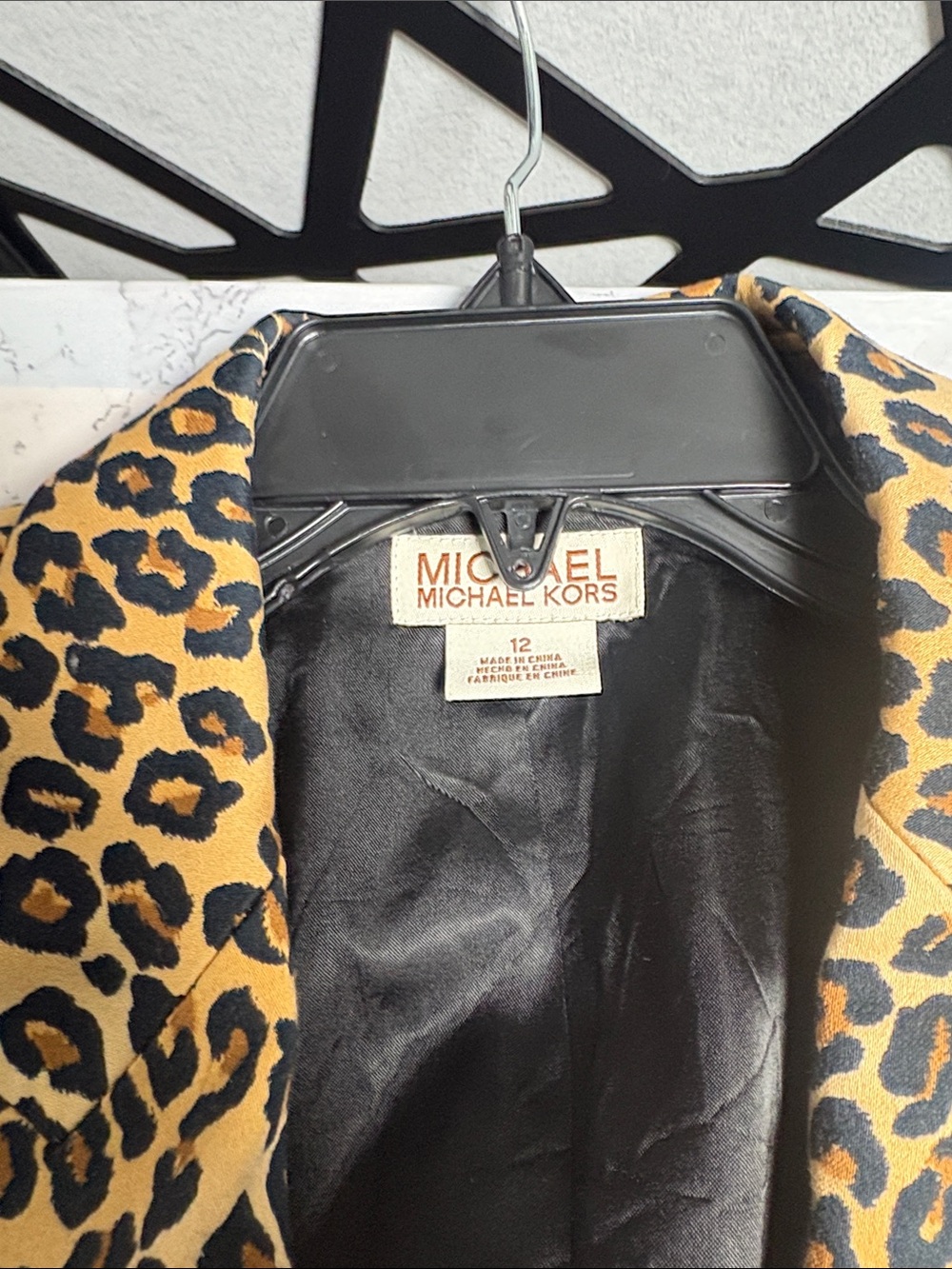 Michael Kors Leopard Print Blazer Jacket - Tan & Black - Picture 5 of 6